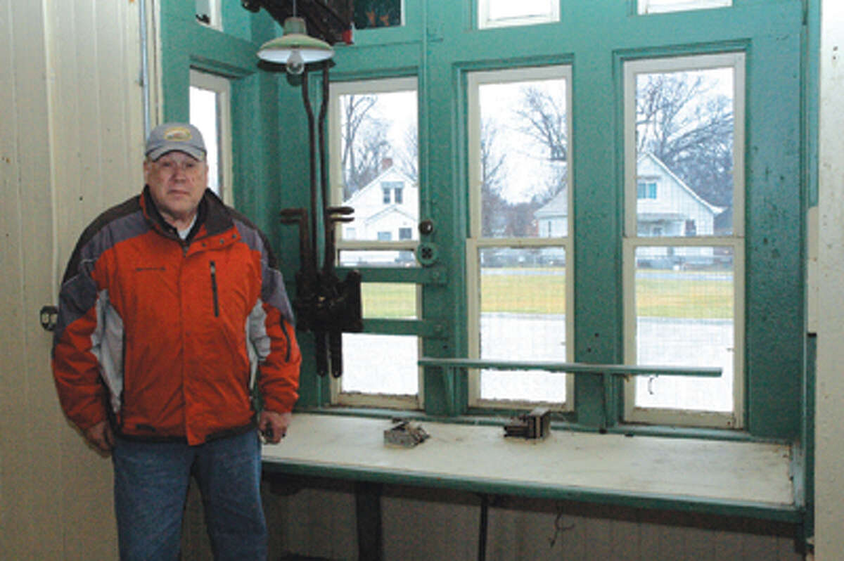 Rich Norris stands in the old Nickel Plate Railroad depot. Norris is a board member of the Goshen Preservation Alliance, which bought the depot to save it from demolition and moved it to the N.O. Nelson Center Complex.