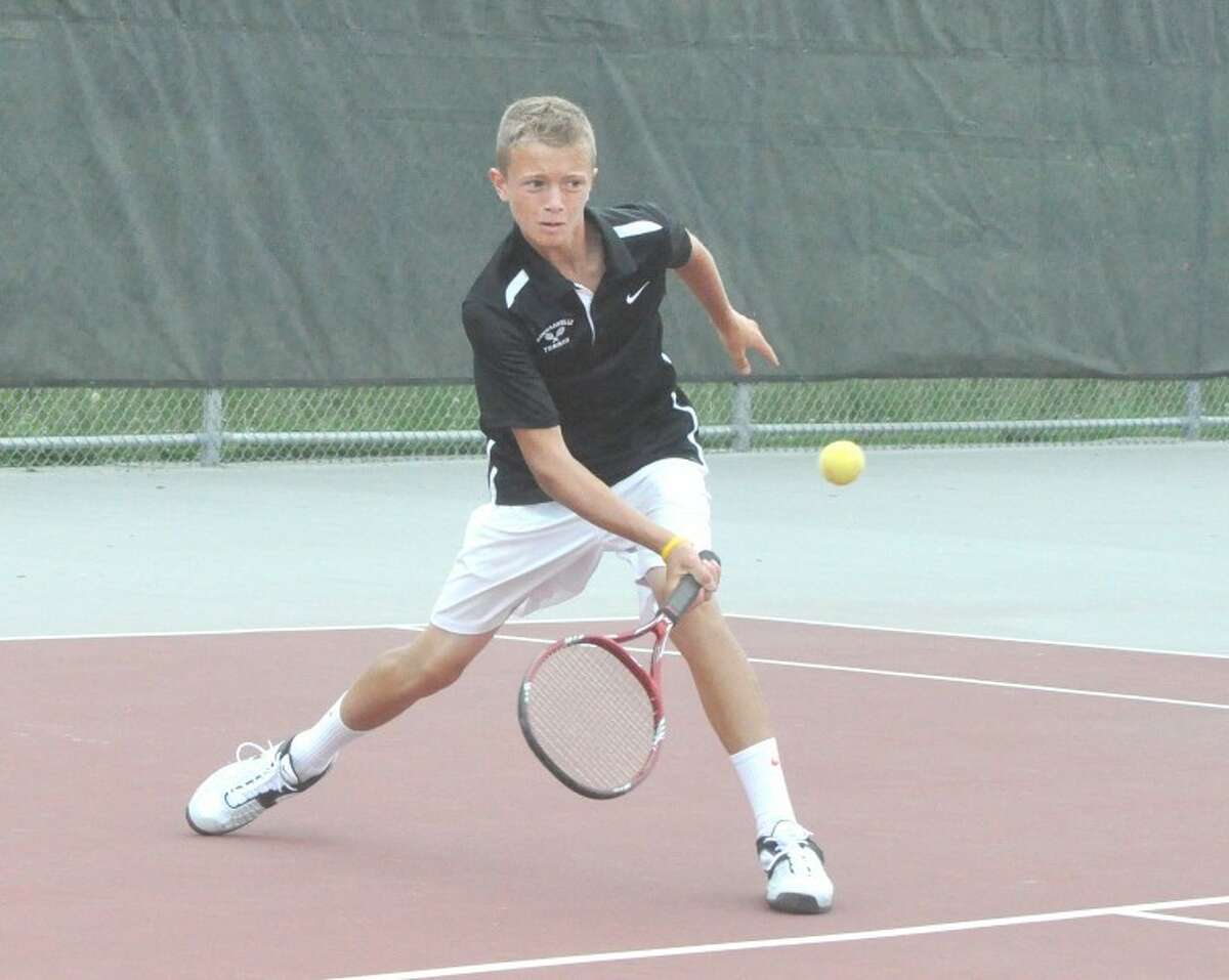 Edwardsville Tiger Jack Desse, pictured during the 2011 season, has been helped EHS tennis head coach Dave Lipe at the Edwardsville Futures.