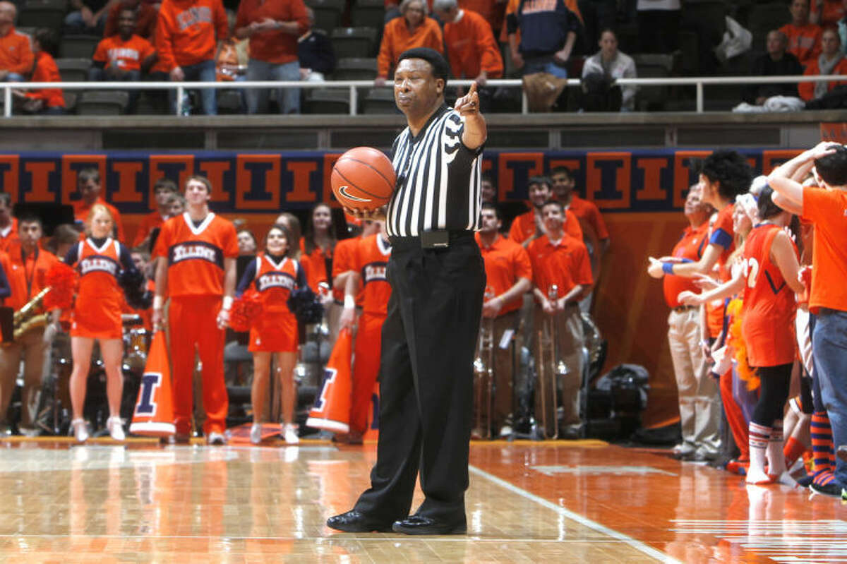 Ed Hightower referees at University of Illinois’ Assembly Hall during the ‘12-13 season.