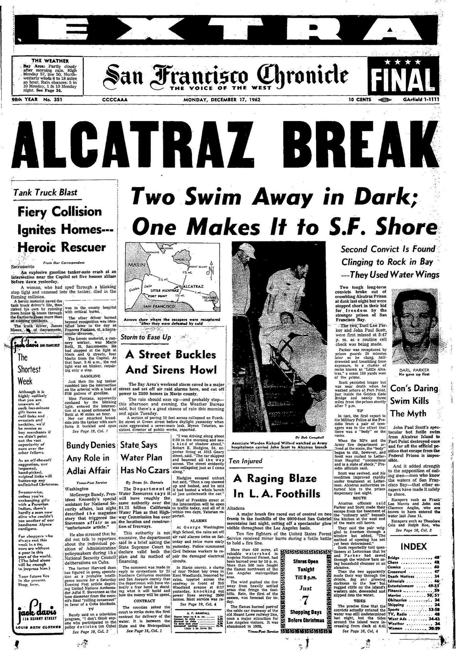 Escape from Alcatraz: Letter claims three inmates survived 1962 prison  break - The Washington Post