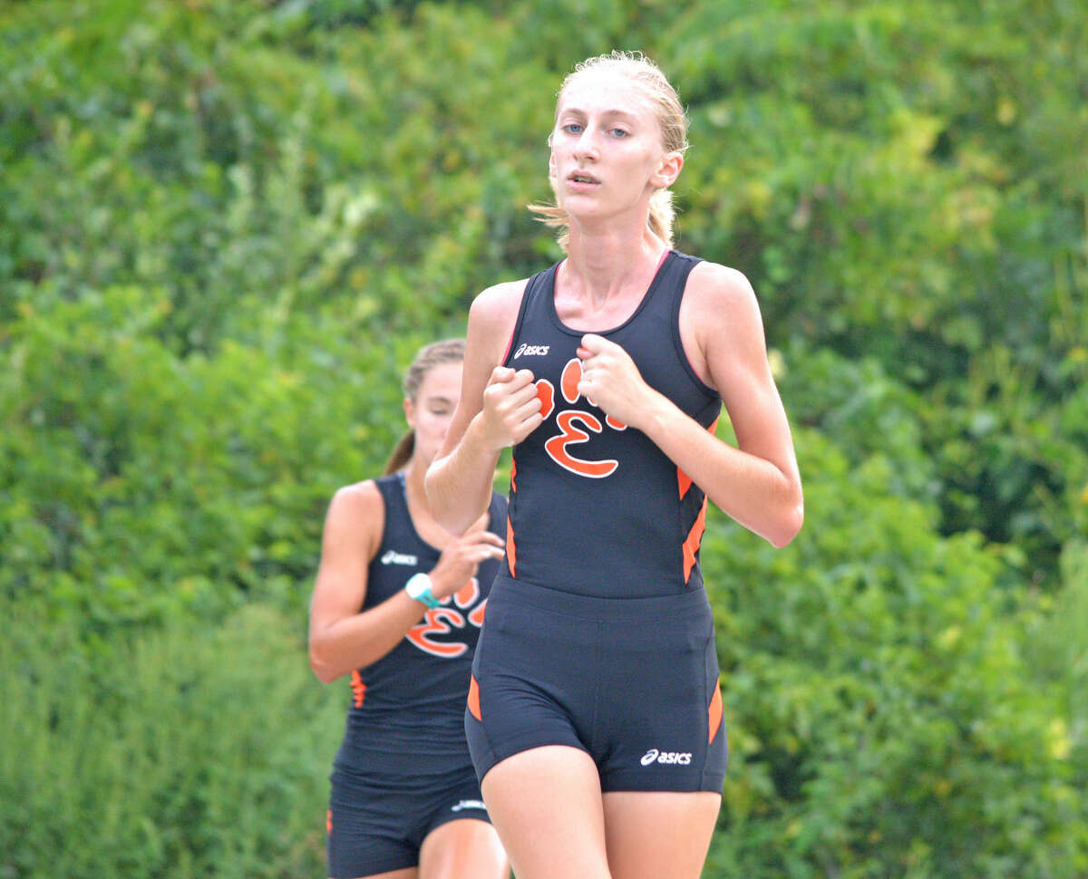 Edwardsville’s Rachel Schoenecker eyes the finish line.