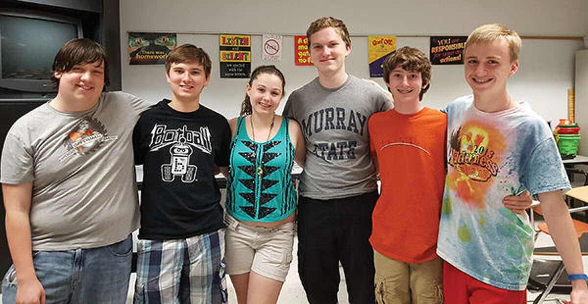 Some of the members of the EHS Robotics Team who attended a recent meeting are, from left: Kendall O’Brien, Chase Warnex, Hannah Townzen, Craig Whitaker, Alex Warnex, and Joseph Gassiraro.