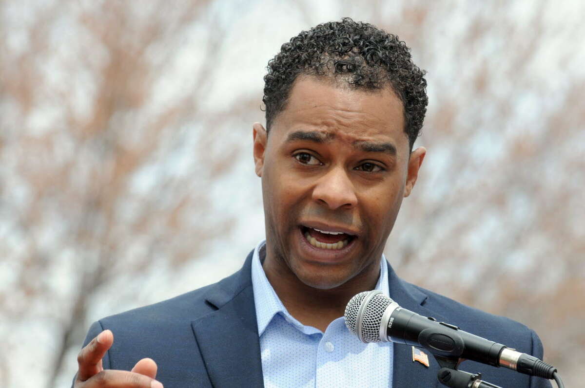 Ernest Everett announces he will run for the office of Troy mayor at Powers Park on Saturday April 18, 2015 in Troy, N.Y. (Michael P. Farrell/Times Union)