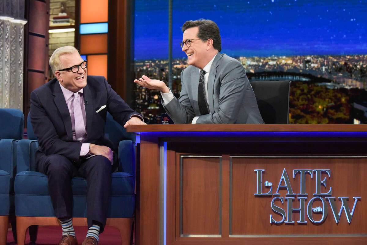 'Price is Right' host Drew Carey laughed with Stephen Colbert Friday about the time S.A.'s Rita Verreos gave him an 'enthusiastic' hug and 'kicked me in the nuts.'