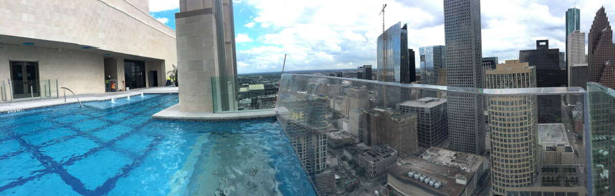 glass skyscraper pool