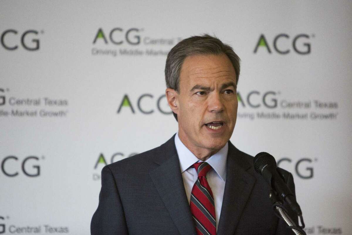 Speaker of the Texas House of Representatives Joe Straus speaks at a Association for Corporate Growth luncheon at the Plaza Club in San Antonio, Texas on September 27, 2016.