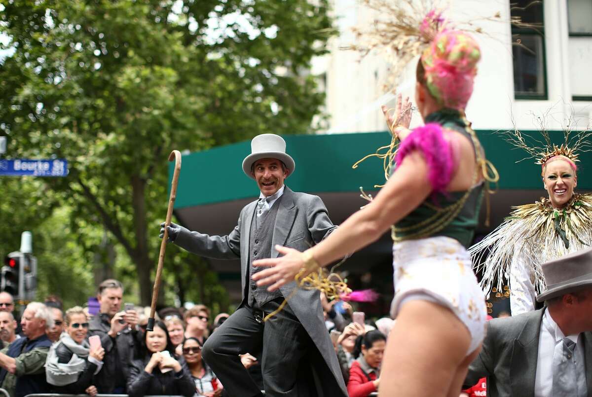 MELBOURNE, AUSTRALIA - OCTOBER 31: Performers entertain the crowd during the 2016 Melbourne Cup Parade on October 31, 2016 in Melbourne, Australia. (Photo by Mark Metcalfe/Getty Images)