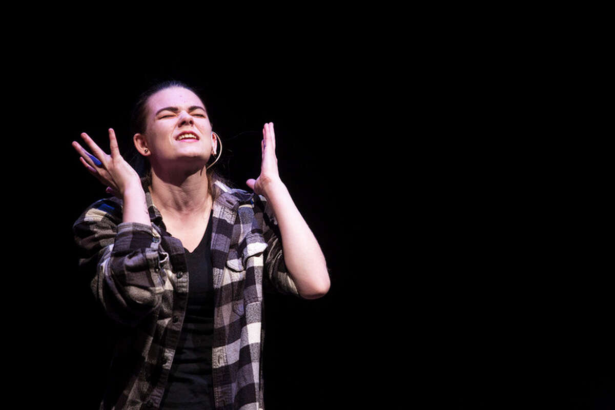 THEOPHIL SYSLO | For the Daily News Bullock Creek High School theatre student Alainah Saint Onge performs during a dress rehearsal of a production called Middletown at Bullock Creek High School on Wednesday.