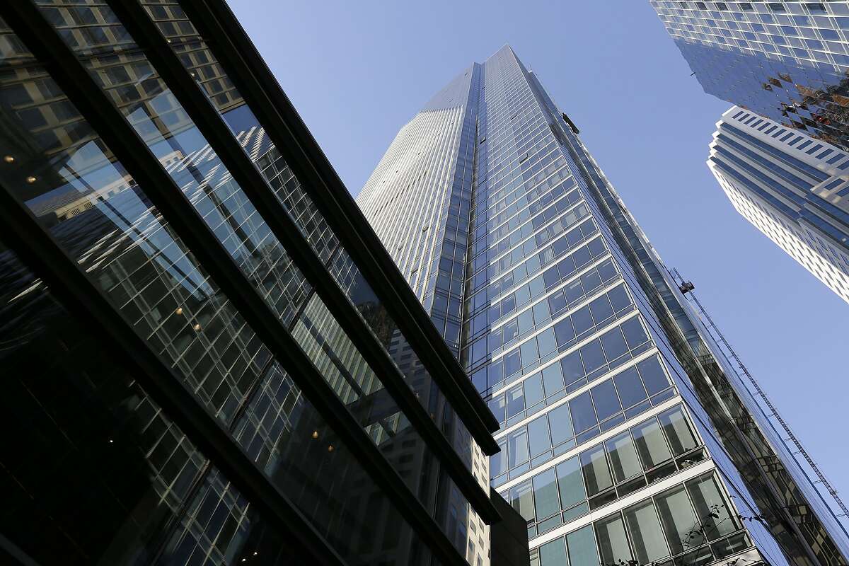 FILE - This Sept. 26, 2016 file photo shows the Millennium Tower in San Francisco. A 58-story luxury condominium that has gained notoriety as the leaning tower of San Francisco is facing two violation notices accusing owners of making unauthorized repairs. The repairs to two ramps and the underground garage were intended to address the problems caused by the building�s sinking, but the city�s building inspection department found they were done without permits.(AP Photo/Eric Risberg)