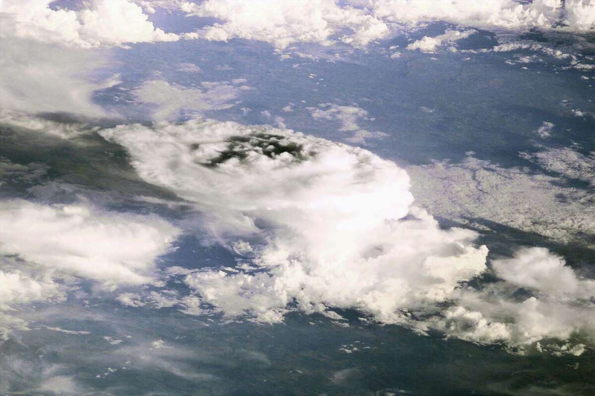 First image from the ISS - November 2000 This picture of a mass of storm clouds was the first image of Earth from the International Space Station. Source: NASA