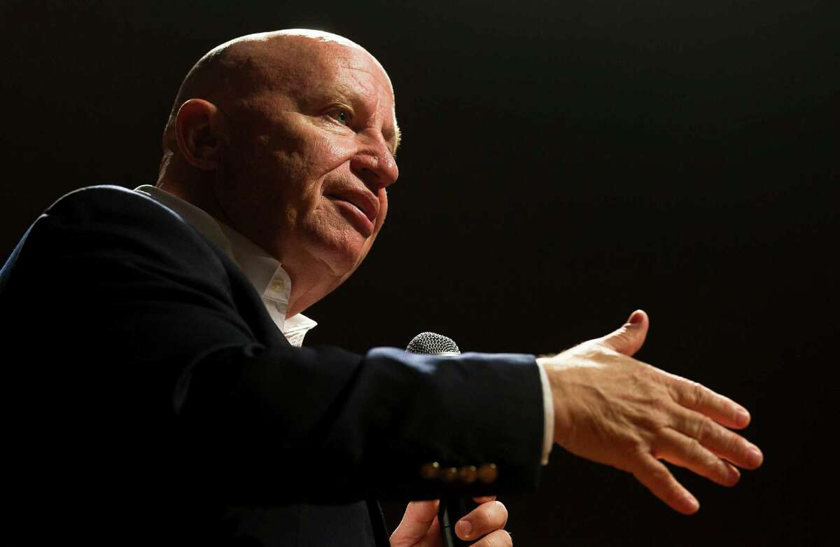 U.S. Rep. Kevin Brady, R-The Woodlands, talks about the health care during a town hall meeting with students at Caney Creek High School Thursday in Conroe. Brady answered students' questions and spoke about the election, health care and tax reform.