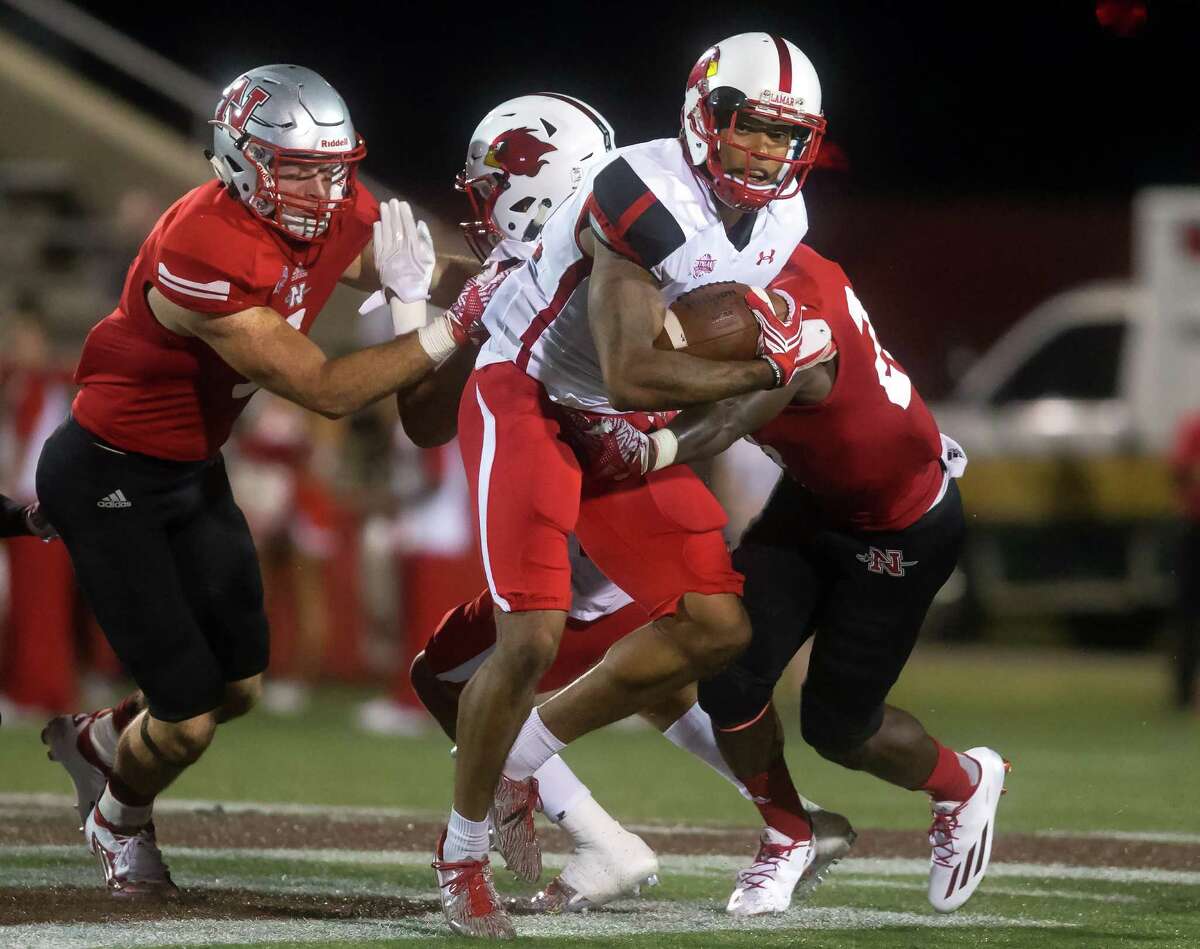 Lamar's Brendan Langley returns a punt against Nicholls on Friday evening at John L. Guidry Stadium in Thibodaux. Chris Heller/The Courier and Daily Comet