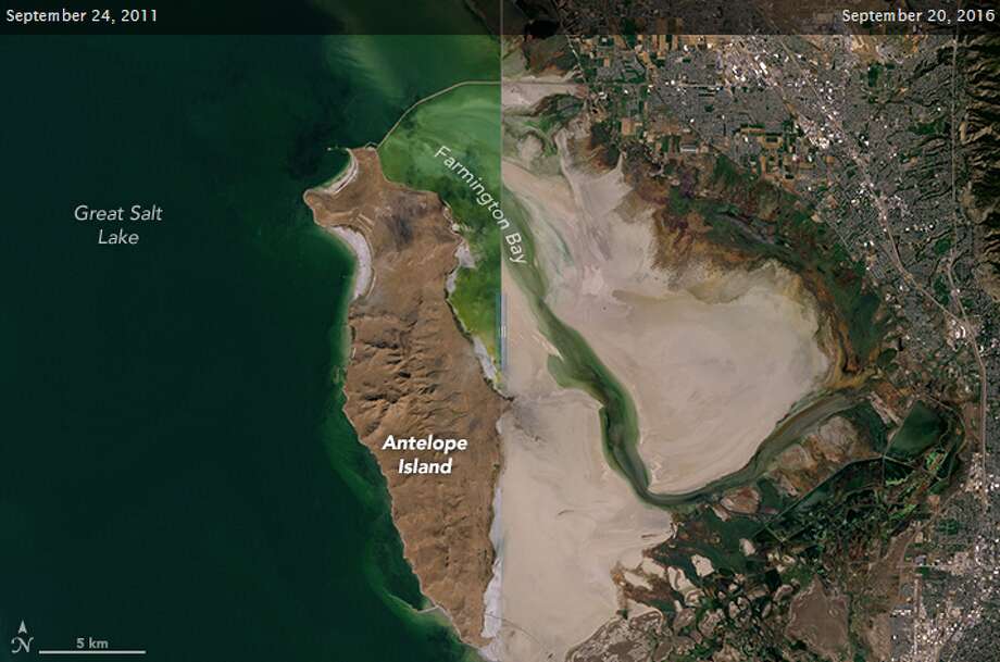 Utah's Great Salt Lake is drying up and shrinking, says NASA Houston