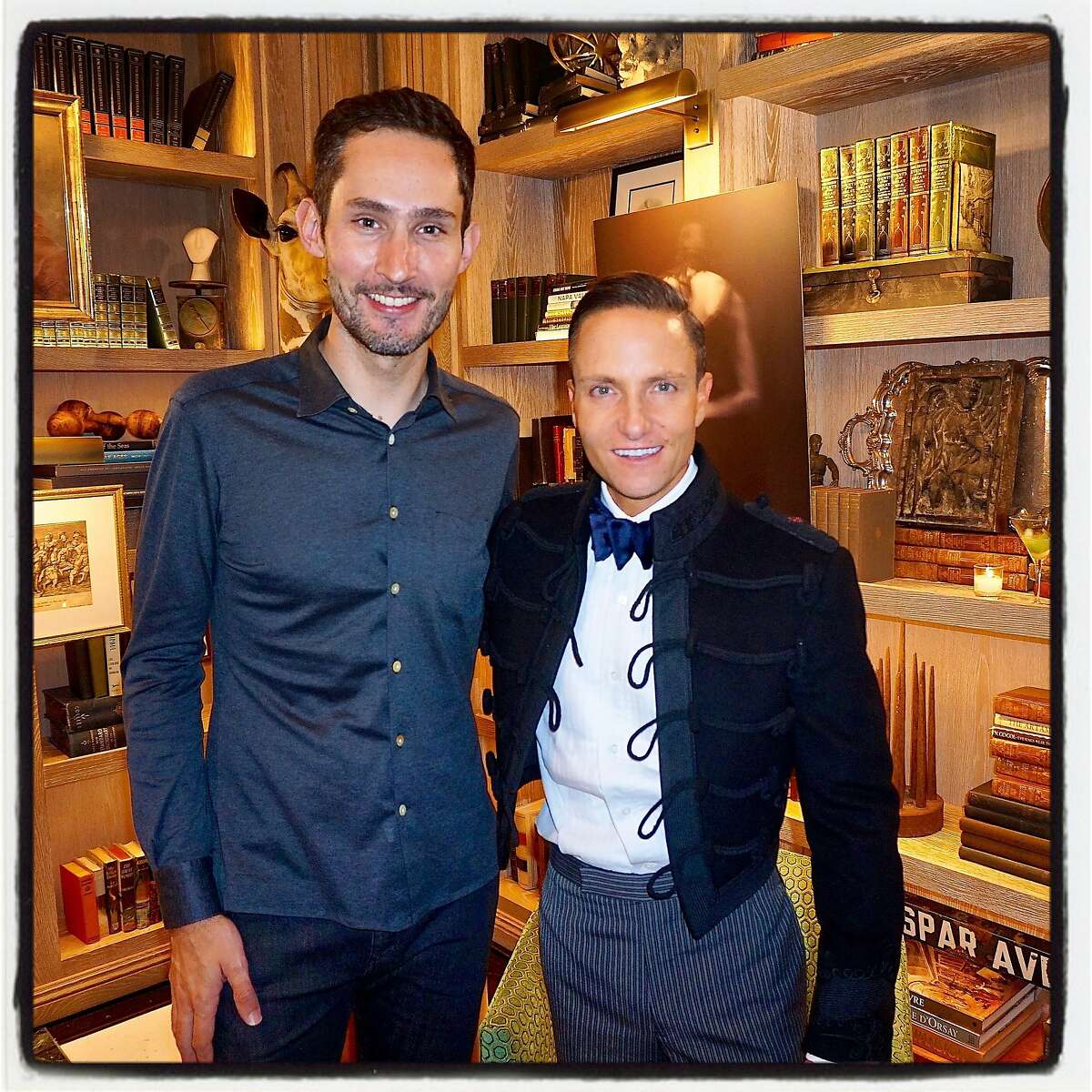 Instagram cofounder Kevin Systrom (left) cohosted a book launch party for designer Ken Fulk at The Harrison. Oct 2016.