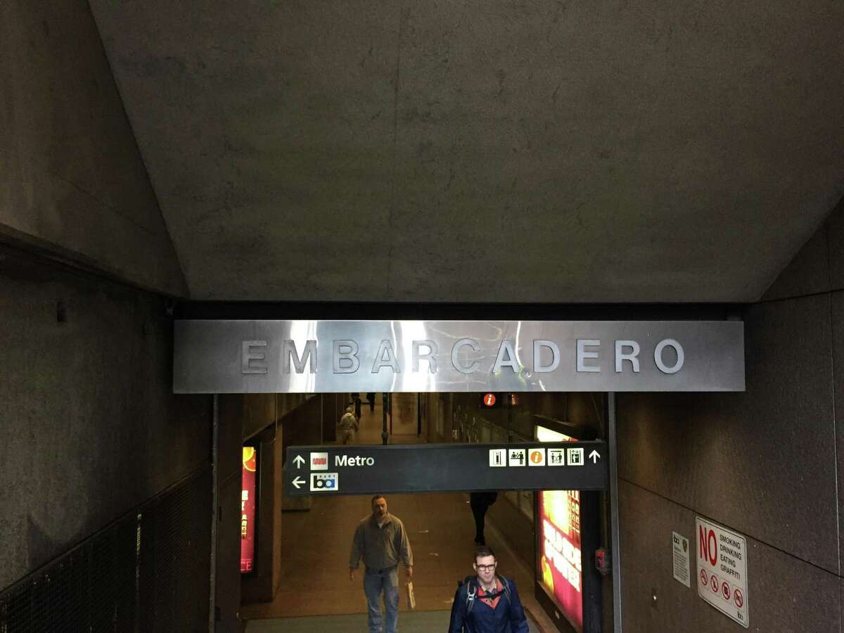 A woman’s shoe got stuck in one of the escalators at the Embarcadero BART station causing it to shut down, officials said. A second escalator shut down due to the number of people on it. Trains resumed regular service by about 10 a.m. Monday.