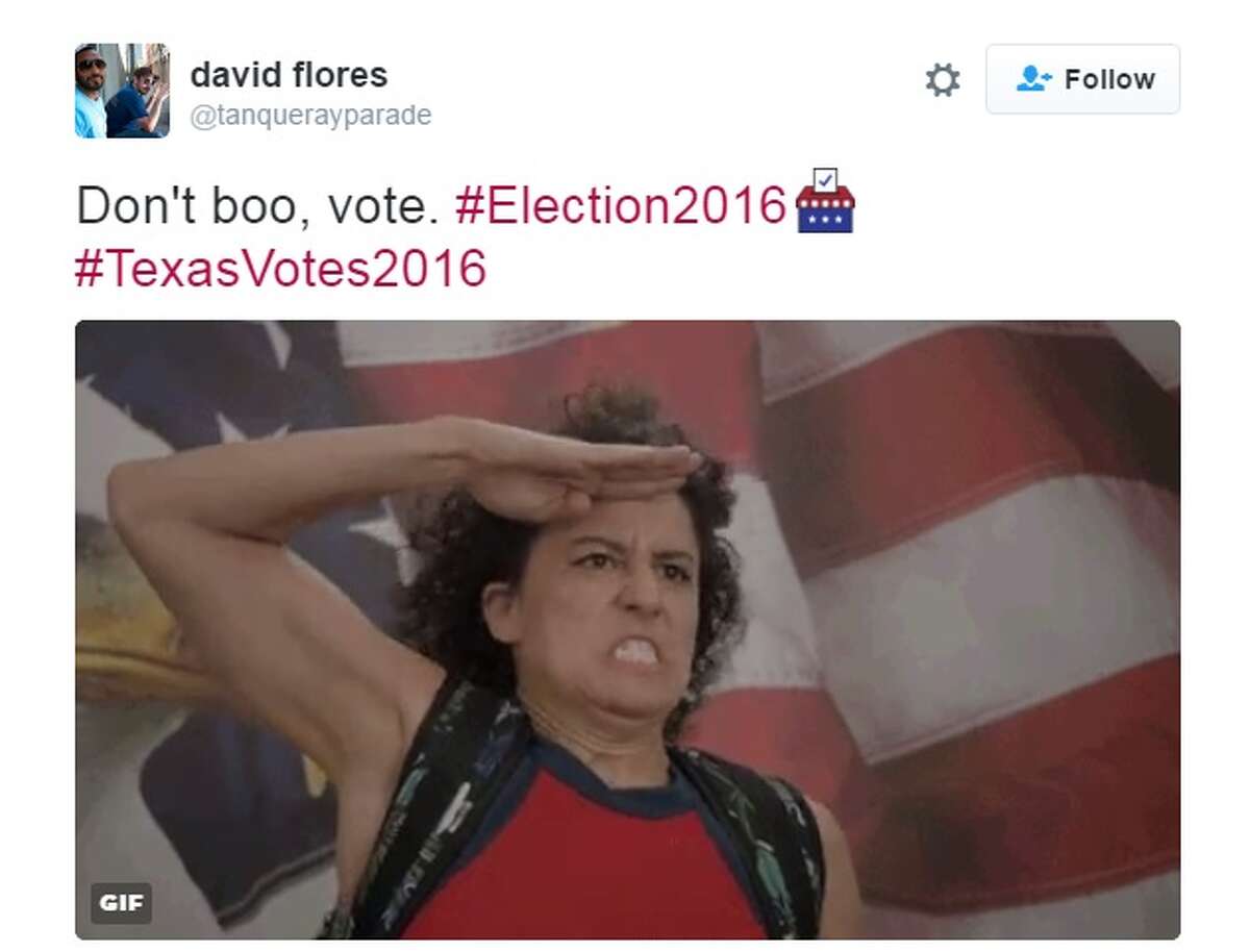 “Don't boo, vote. #Election2016 #TexasVotes2016,” @tanquerayparade.