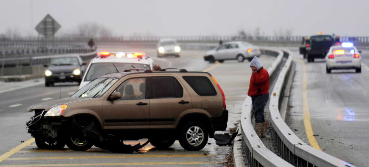 Dec. 11-12, 2008: The northern Capital Region and Adirondacks received a healthy coating of snow, but points south were warm enough to facilitate an ice storm that knocked out power to 200,000 homes. Two vehicles are damaged due to icing conditions on the I-90 West exit ramp to Henry Johnson Boulevard in Albany on Dec. 11, 2008.