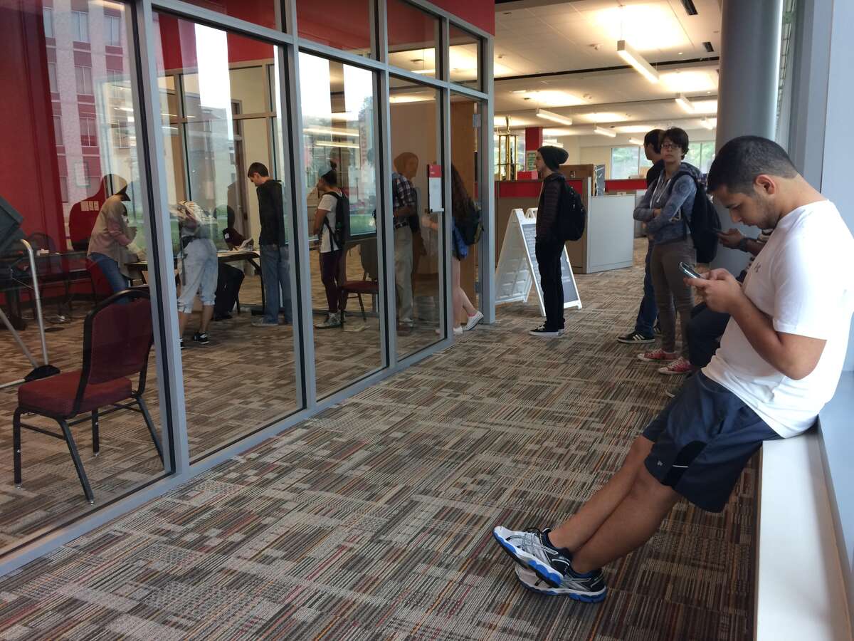 Several students waited in line on campus Tuesday only to learn they should have been voting elsewhere. Some cast provisional ballots; others left.