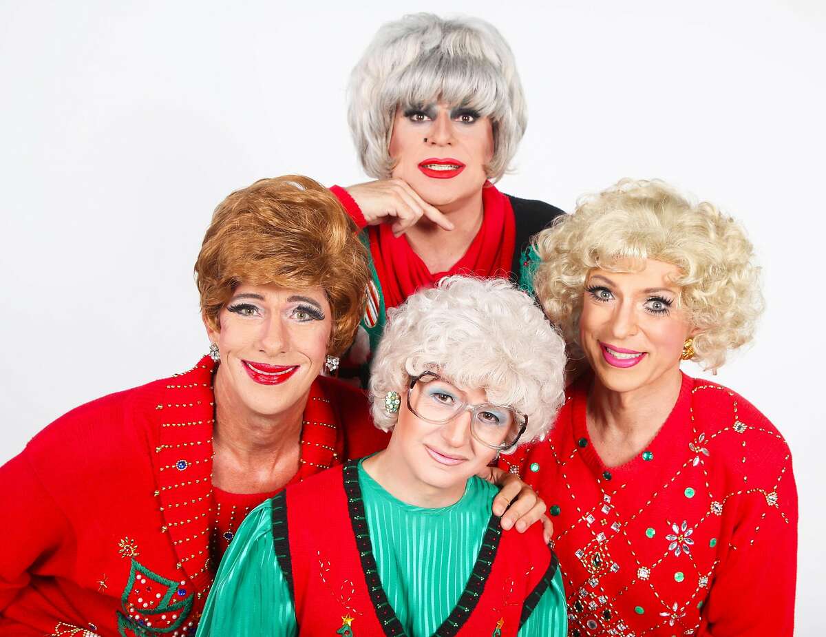 Blanche (Matthew Martin), Dorothy (Heklina), Sophia (Hollotta Tymes) and Rose (D�Arcy Drollinger) in "The Golden Girls: The Christmas Episodes" at Victoria Theatre.