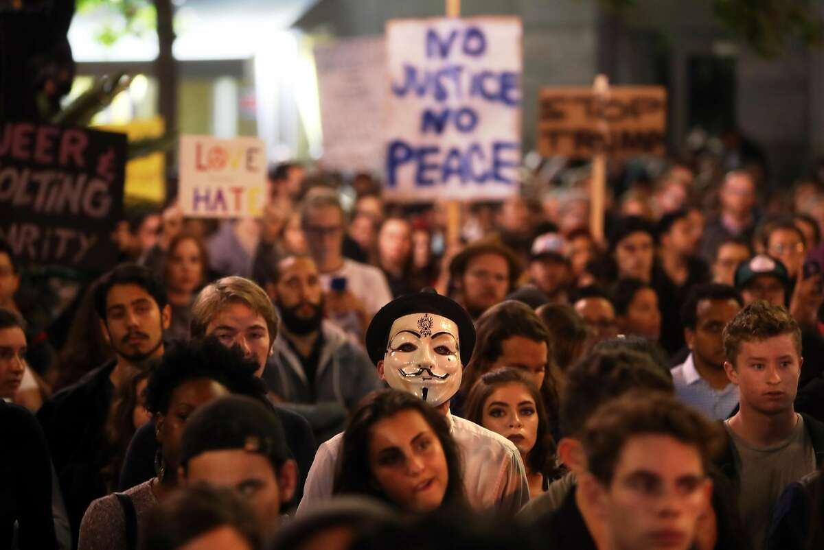 Anti Donald Trump protest in Oakland, Calif., on Wednesday, November 9, 2016.