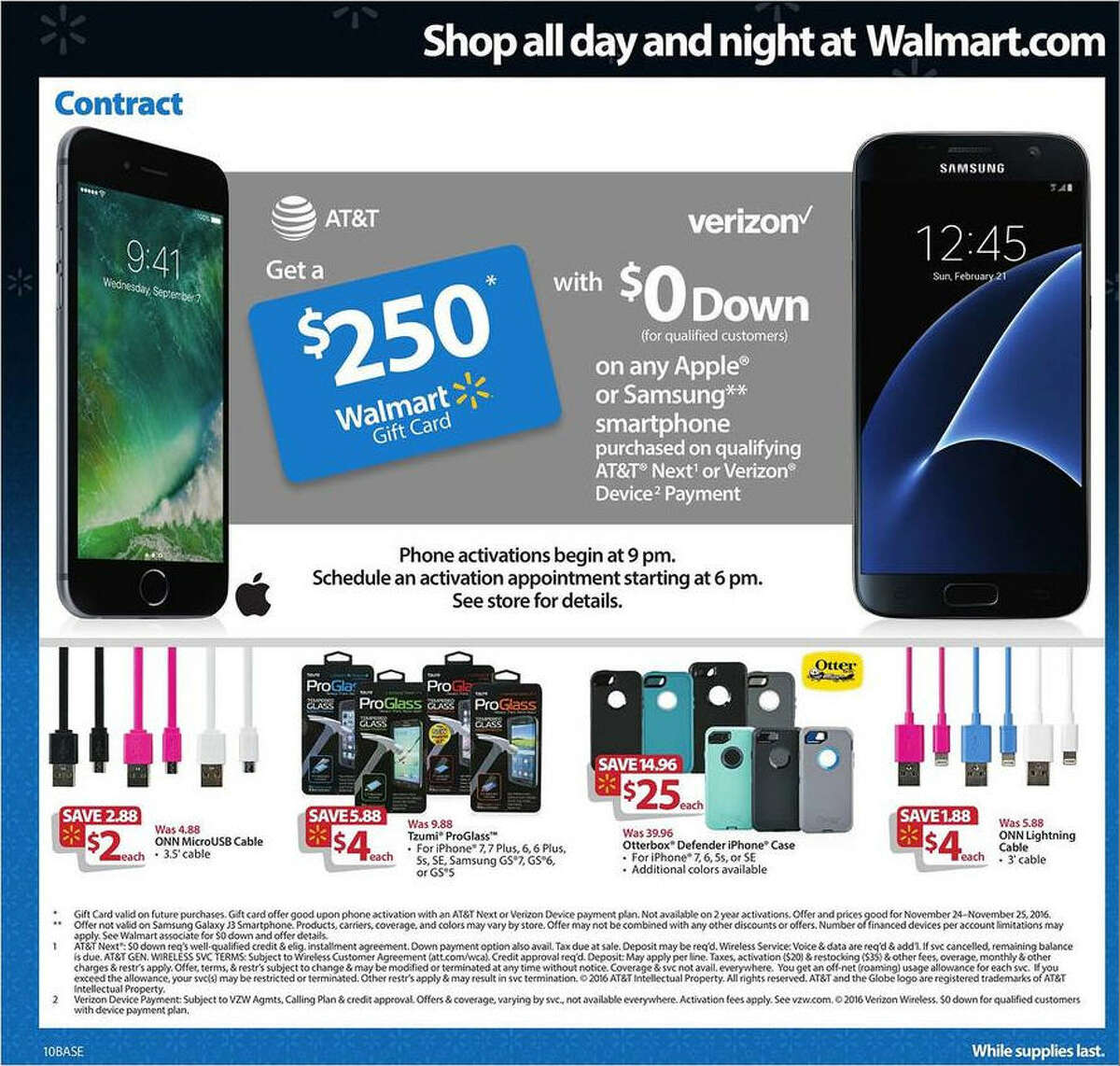 A screenshot of Walmart's Black Friday circular advertisements for 2016.