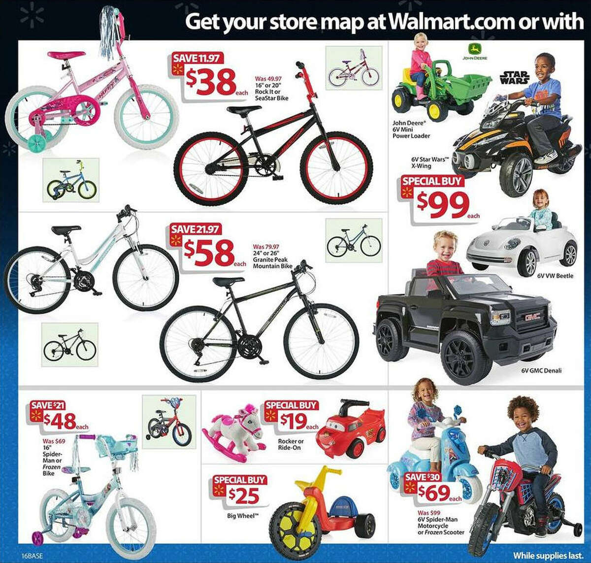 A screenshot of Walmart's Black Friday circular advertisements for 2016.