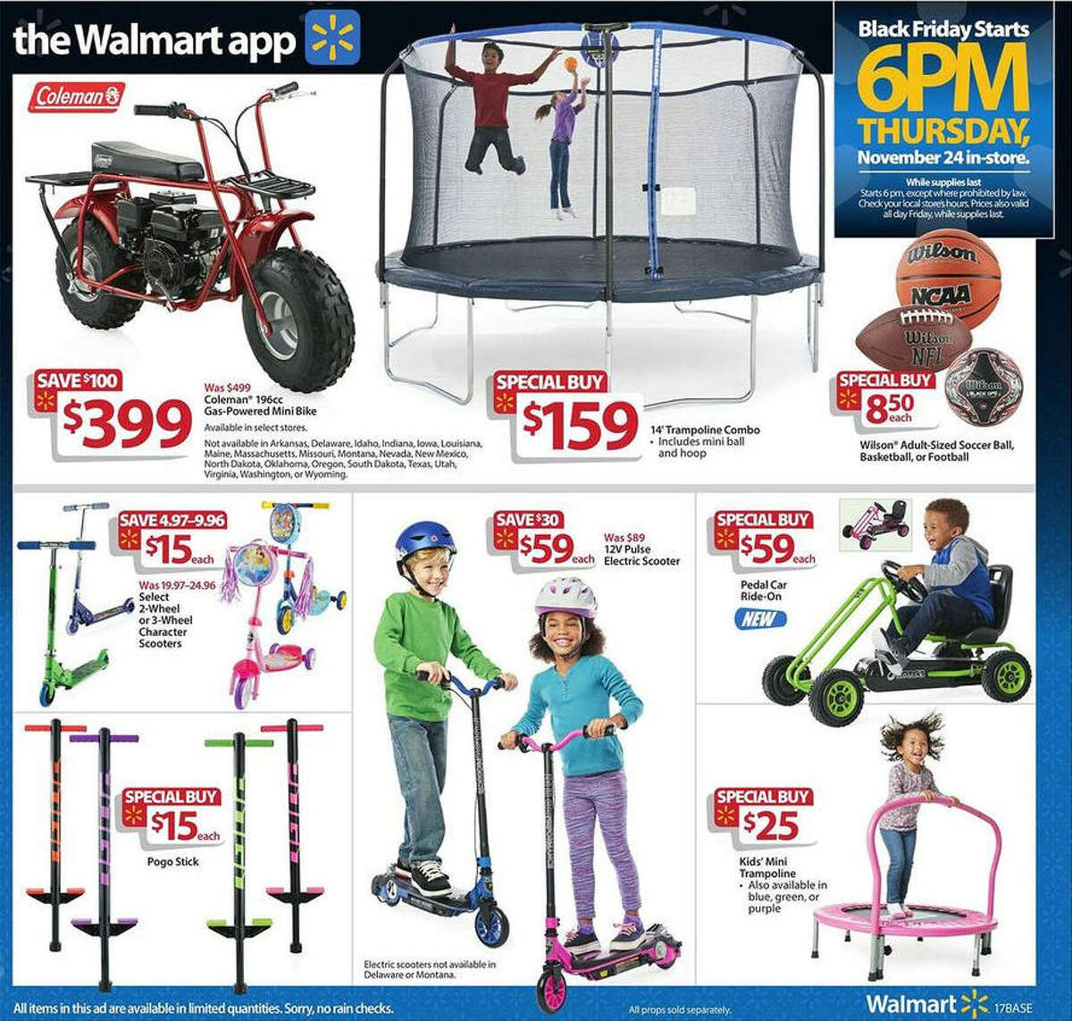 A screenshot of Walmart's Black Friday circular advertisements for 2016.