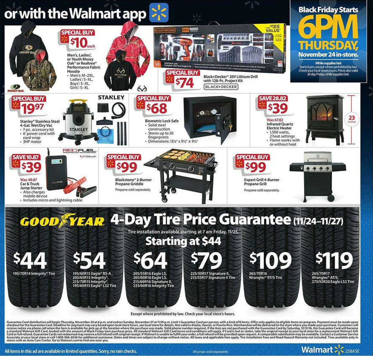 A screenshot of Walmart's Black Friday circular advertisements for 2016.