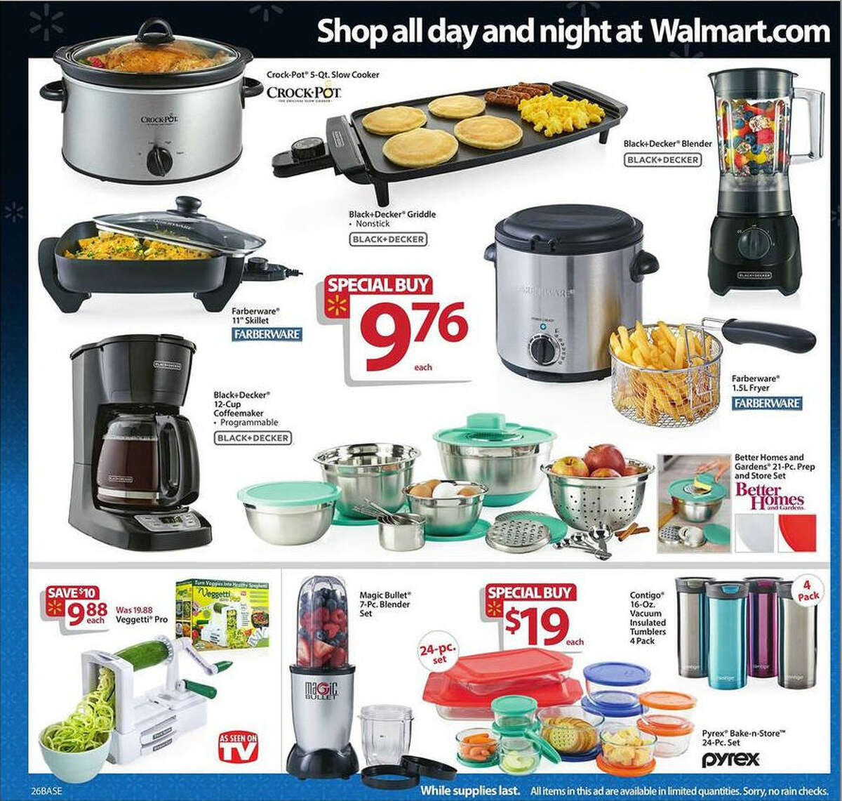 A screenshot of Walmart's Black Friday circular advertisements for 2016.