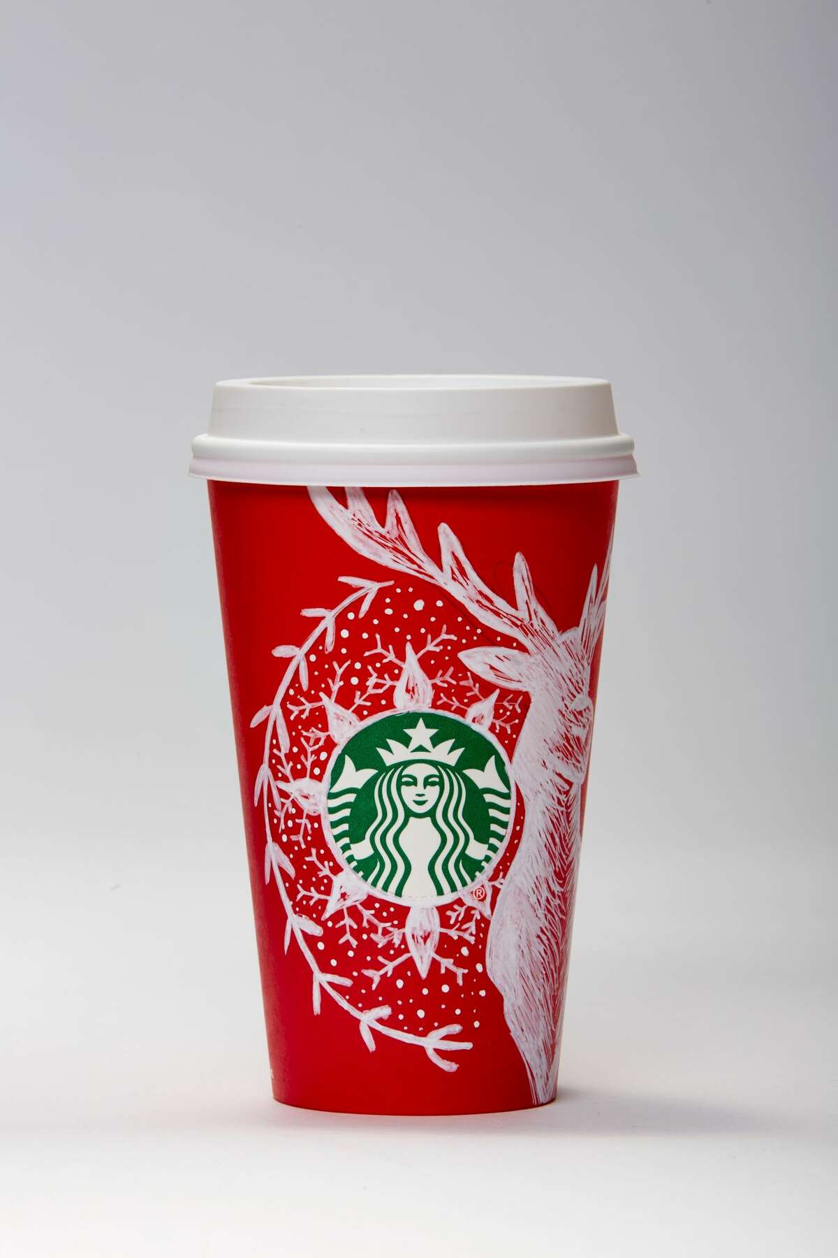 Starbucks' red cups are back. All 13 designs were drawn by customers. 