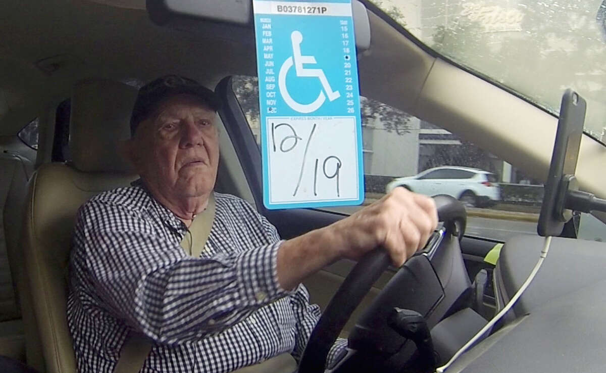 Uber driver David Arnspiger, an 88-year-old Korean War veteran, takes a customer from the Loop to Tomball Thursday, Nov. 3, 2016, in Houston. Arnspiger drives 10-12 hour a day, seven days a week.