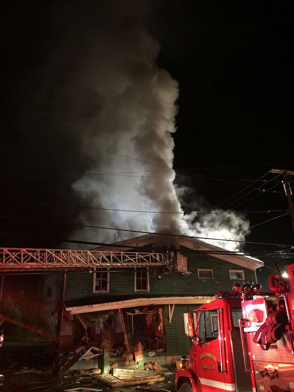 House explosion, fire rock Delanson