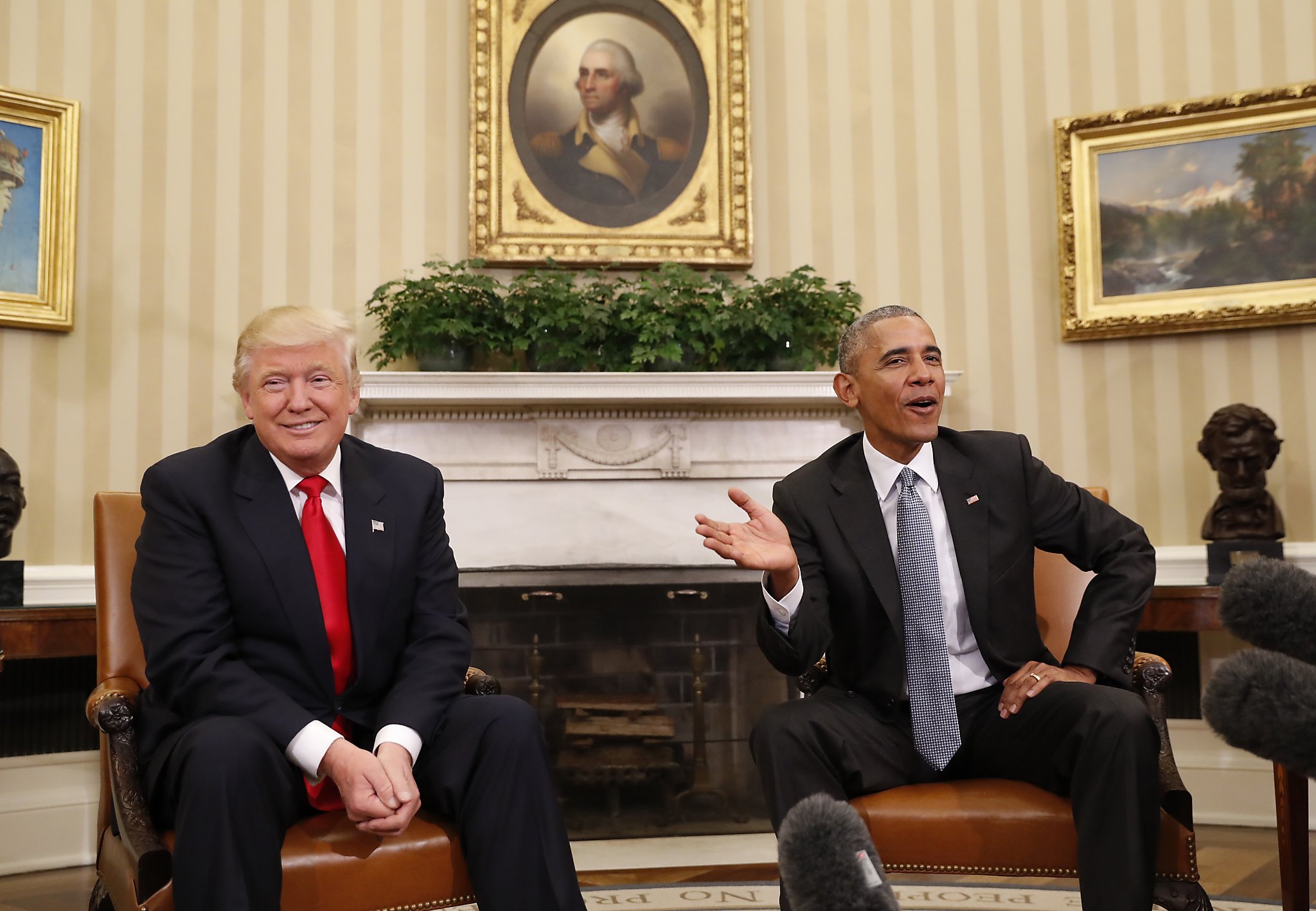 Trump and Obama hold cordial 90-minute meeting in Oval Office