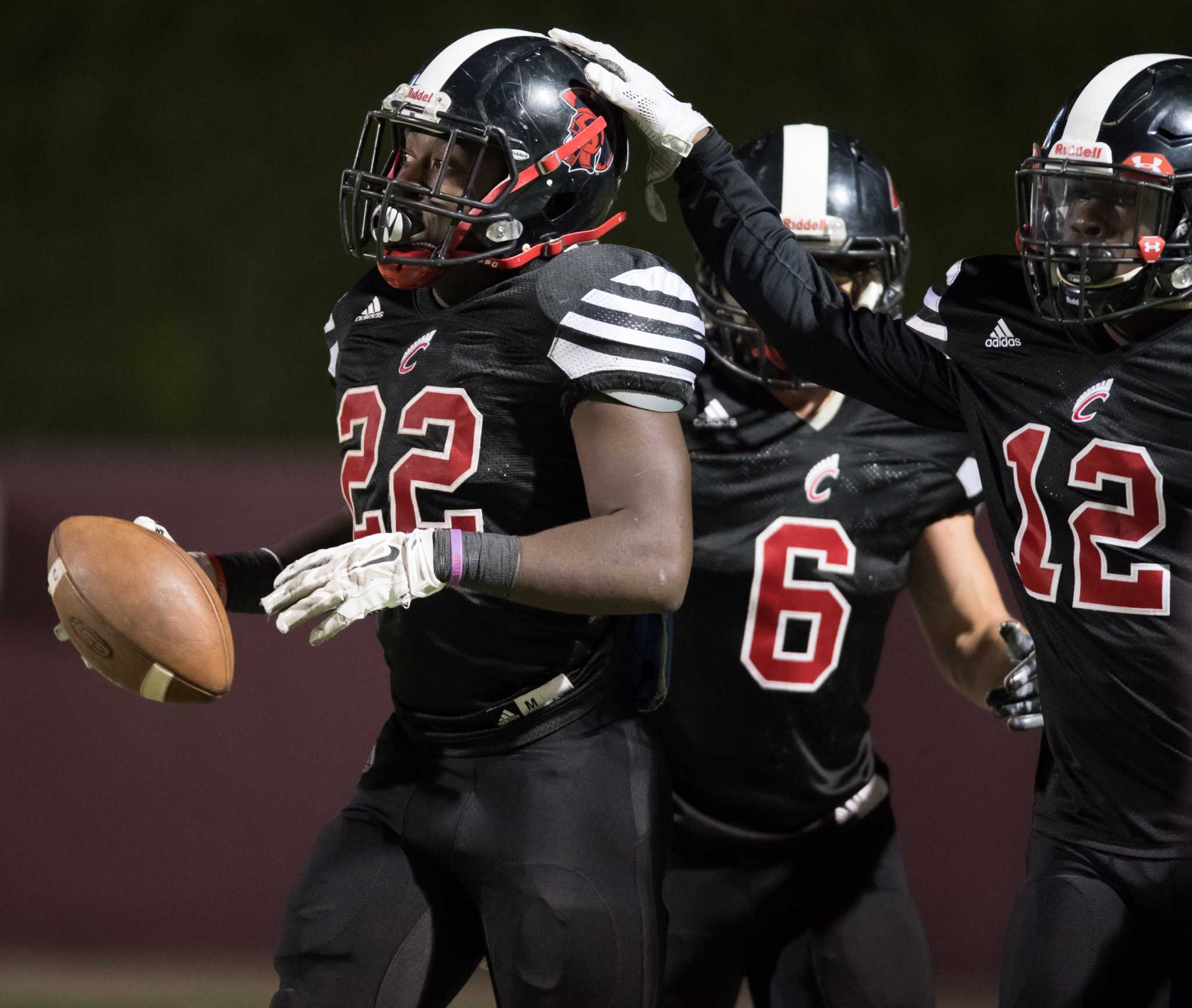 coldspring isd football helmet Don Taylor, Coldspring torch La Marque in playoff win