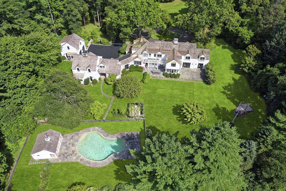 The aerial view of this six-acre estate at 1018 Weed Street gives a sense of its scale.