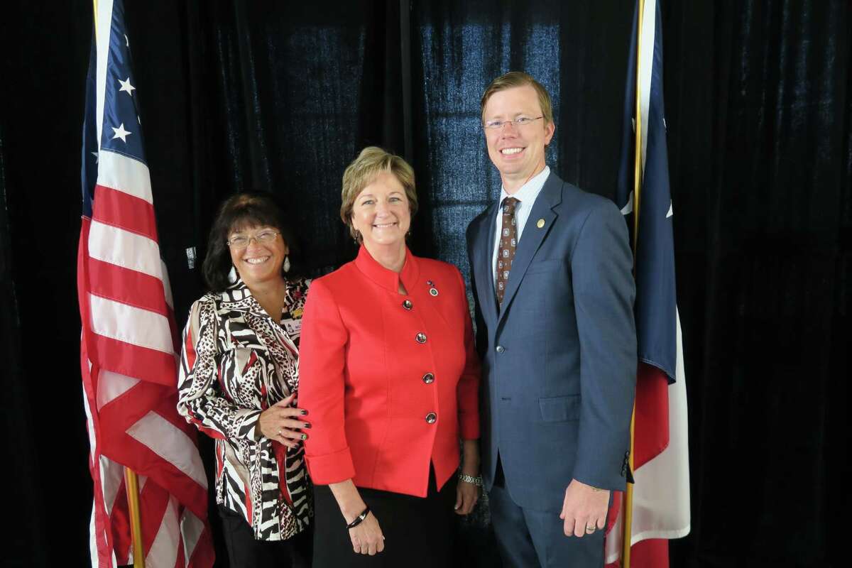 NSRW President Gail McKinnon, Louisiana State Senator Sharon Hewitt and Texas State Representative Will Metcalf pictured at the November meeting of the North Shore Republican Women.