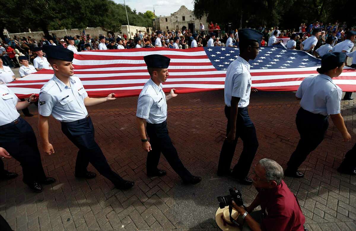 The American flag is presented in front of the Alamo during Veterans Day in 2016. We honor veterans on this day, and also in the policies we embrace and the resources we provide for support. On this front, the Express-News is donating $25,000 to Operation Comfort.
