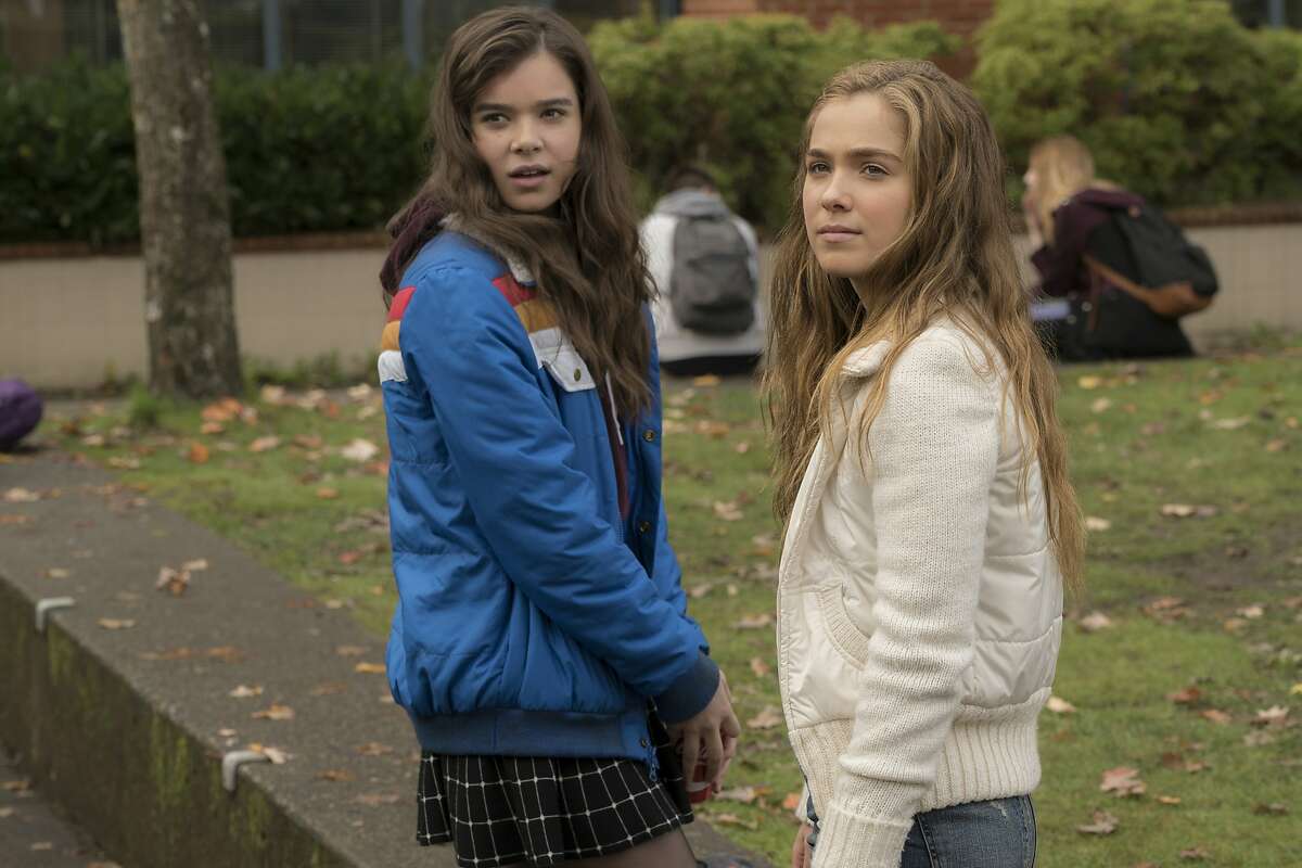 This image released by STX Films shows Hailee Steinfeld, left, and Haley Lu Richardson in a scene from "The Edge of Seventeen." (Murray Close/STX Films via AP)