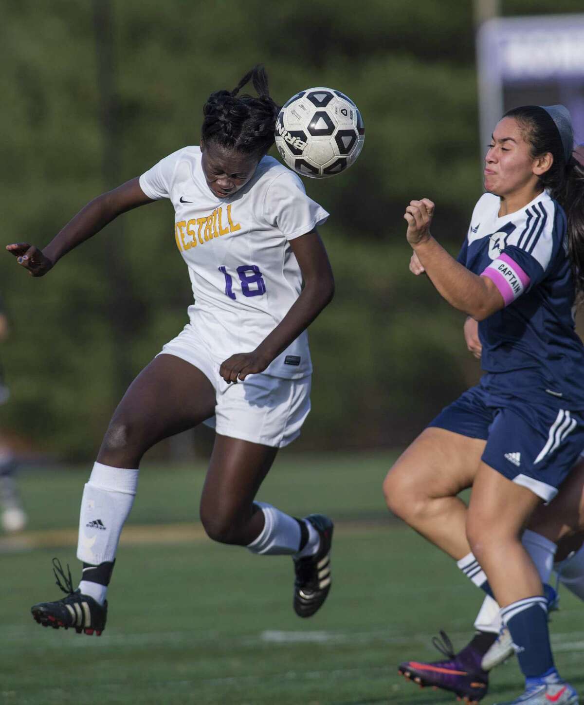 Westhill High School against Wilton High School during a CIAC class LL girls soccer tournament quarterfinal game played at Westhill High School, Stamford, CT. Monday, November 14, 2016.