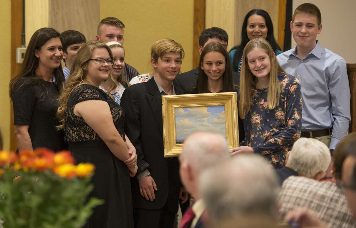 Hillcrest School student council members accept the Outstanding Youth in Philanthropy award Tuesday 11-15-16, during the 2016 National Philanthropy Day luncheon. Tim Fischer/Reporter-Telegram