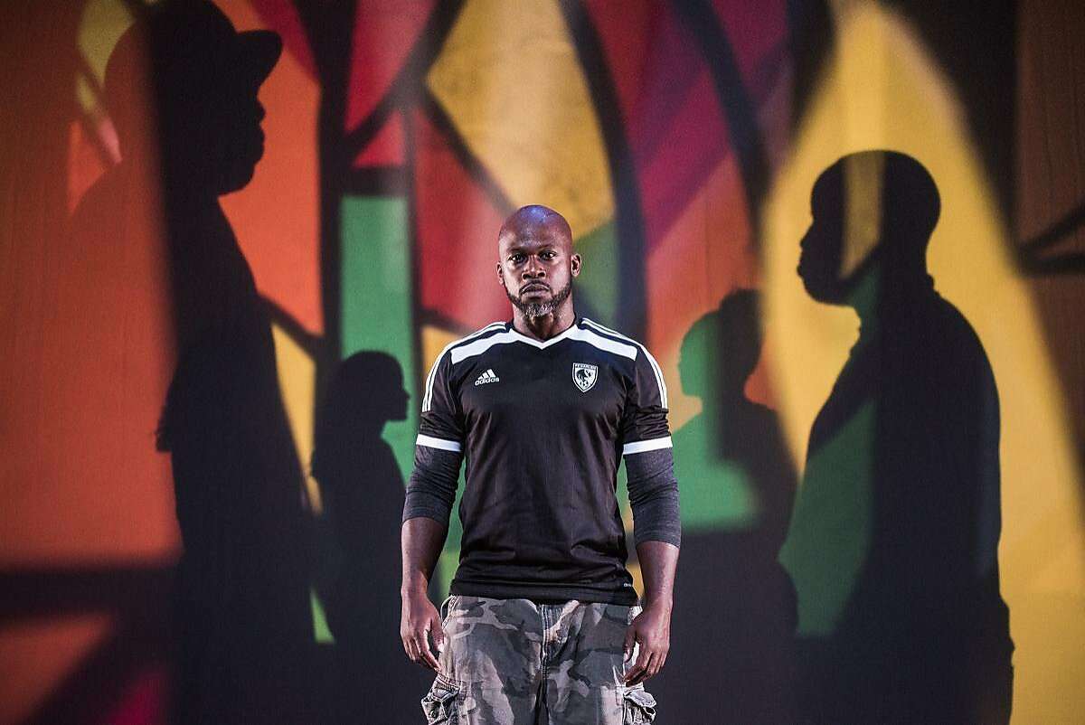 Marc Bamuthi Joseph in "/peh-LO-tah/" at Yerba Buena Center for the Arts.
