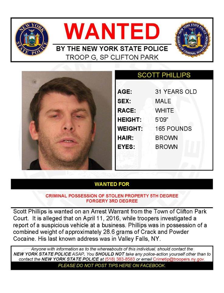 Warrant Wednesday State Police seek Valley Falls man