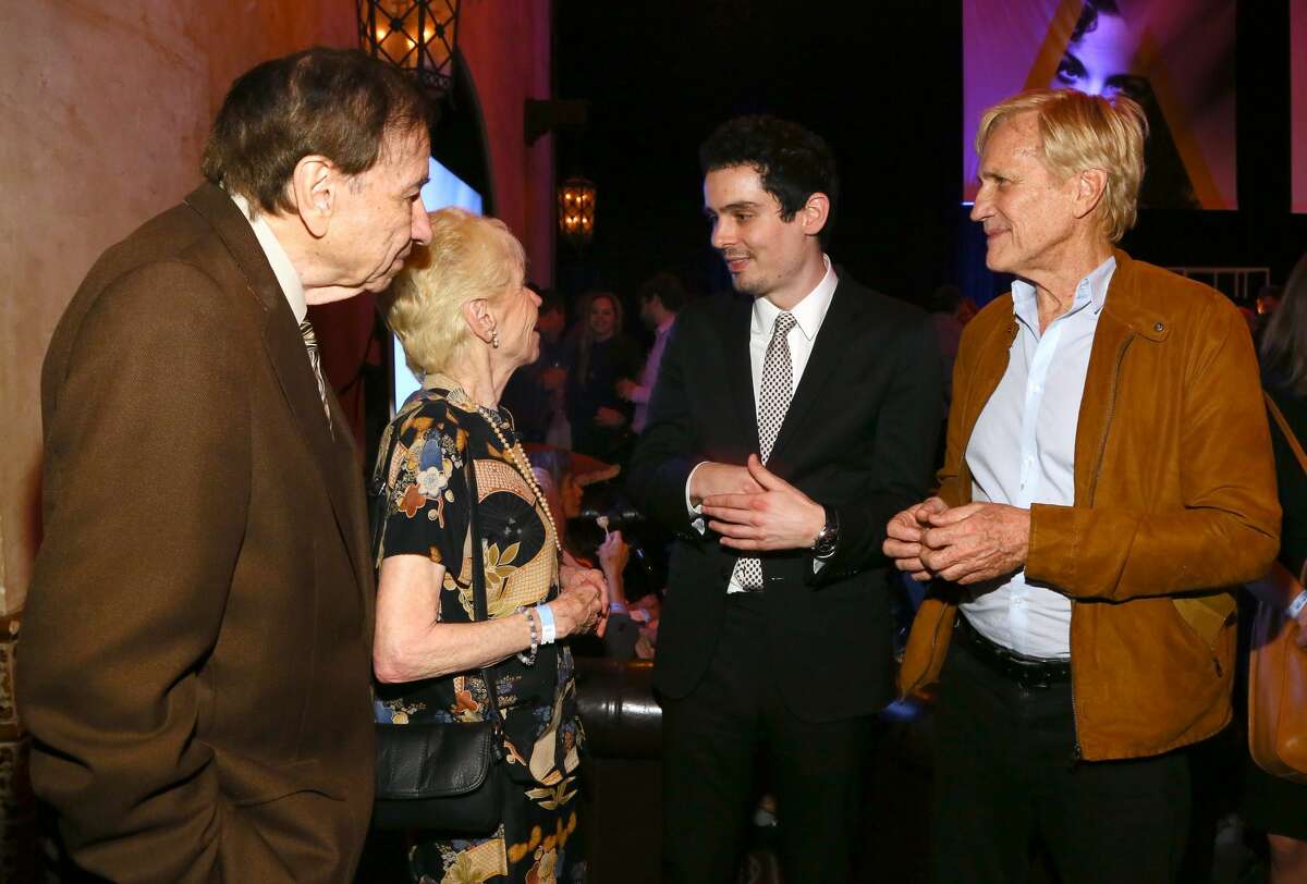 HOLLYWOOD, CA - NOVEMBER 15: (L-R) Composer Richard M. Sherman, Elizabeth Gluck, and directors Damien Chazelle and Randal Kleiser attend the after party for the premiere of 'LA LA LAND' at AFI Fest 2016, presented by Audi at The Chinese Theatre on November 15, 2016 in Hollywood, California. (Photo by Gabriel Olsen/Getty Images for AFI)