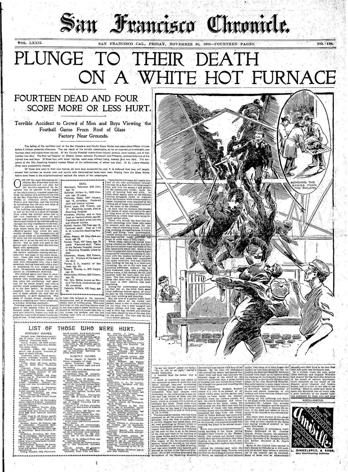 Historic Chronicle Front Page November 30, 1900
