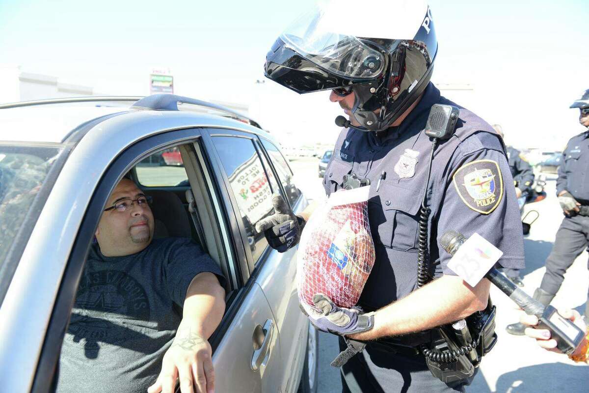 Fort Worth Police Department officers gave out turkeys instead of tickets this week.