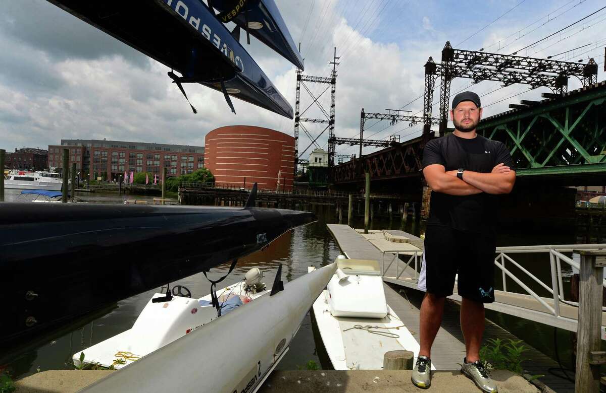 Roman Vengerovskiy, general Manager of Maritime Rowing Club on Goldstein Place in Norwalk. With the Walk Bridge project bearing down on its backyard, Maritime Rowing Club of Norwalk has submitted to the city’s Department of Planning and Zoning plans to lease small portion of King Industries waterfront property at 1 Jennings Place. The rowing club would build two small buildings for the club’s use.