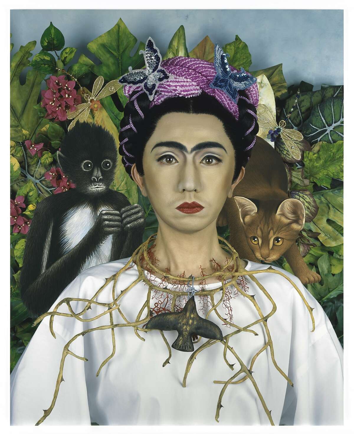 "An Inner Dialogue With Frida Kahlo (Collar of Thorns)," by Yasumasa Morimura, 2001, chromogenic, from "Japanese Photography From Postwar to Now," SFMoma