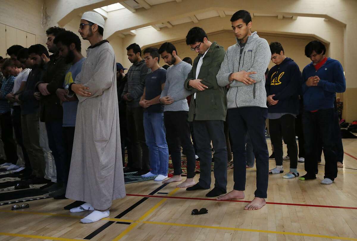 Students pray during a prayer session held by the Muslim Student Association (Cal MSA) on the UC Berkeley campus Nov. 18, 2016 in Berkeley, Calif.