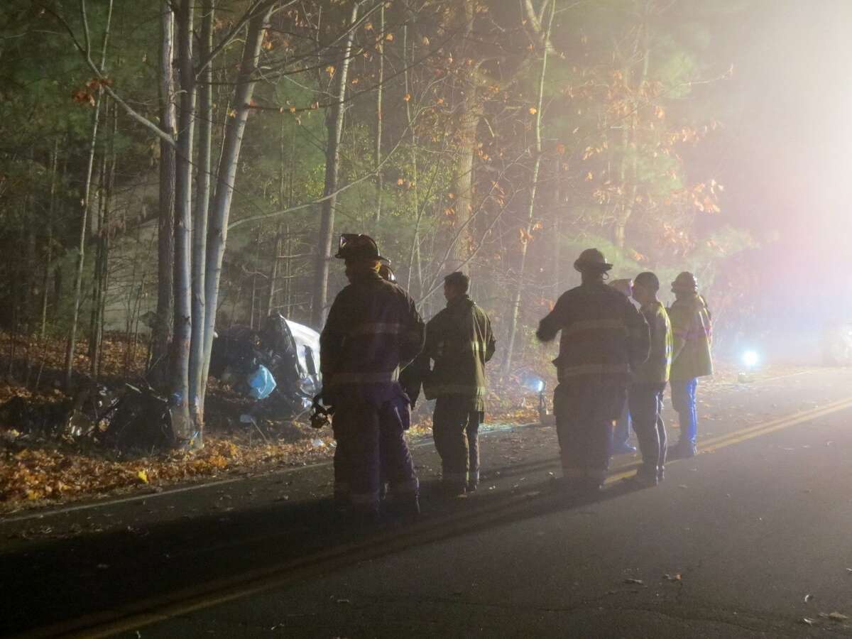 The scene of an early morning single vehicle crash that claimed the life of one man on Bender Lane in Bethlehem, N.Y. on Saturday, Nov. 19, 2016. (Tom Heffernan Sr./Special to the Times Union)