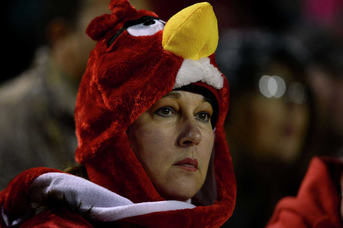 Barbara Couron, mother of Lamar defensive end Koby Couron (92), watches as the Cardinals take on McNeese State at Cowboy Stadium in Lake Charles on Saturday night. Photo taken Saturday 11/19/16 Ryan Pelham/The Enterprise